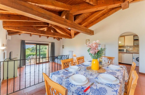 Punta De Su Turrione Villa | 85 sq m - Living room with kitchenette and double sofa bed, double bedroom, twin bedroom, bathroom with bidet and shower or bath. Ground floor or upper floor with equipped patio. Shared swimming pool. Equipped with: - tv - washing machine
