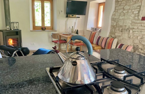 Arcevia Apartment | In the nature park: panorama, garden, terraces, fireplace, design, pet-free, quiet location