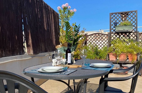 Cagliari Apartment | Maison Bleue terrace overlooking the sea and the old town
