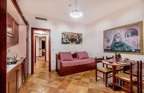 Sos Alinos Apartment | Two-room apartment on the ground floor or first floor of approximately 34 m2 consisting of a living room with equipped kitchenette, bedroom with double bed or two single beds.Third and fourth bed added with single sofa bed and pull-out bed, bathroom with