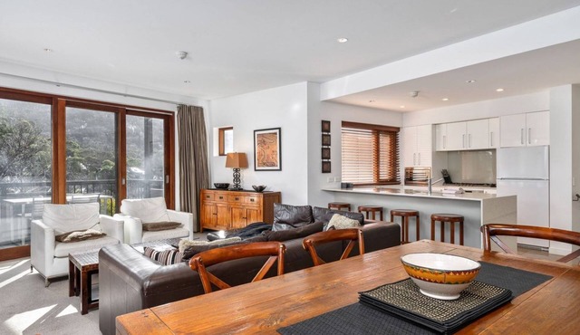 Elevation 7 Luxury accommodation in the village with gas fire in Thredbo