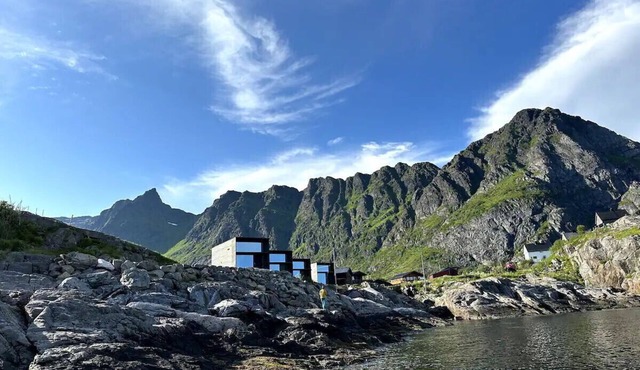 High end sea cabins at Å in Lofoten. Cabin nr. 3 in Moskenes