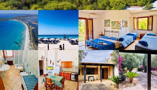 Holiday home 5 minutes from the beach of porto pino & dunes of Is arenas biancas