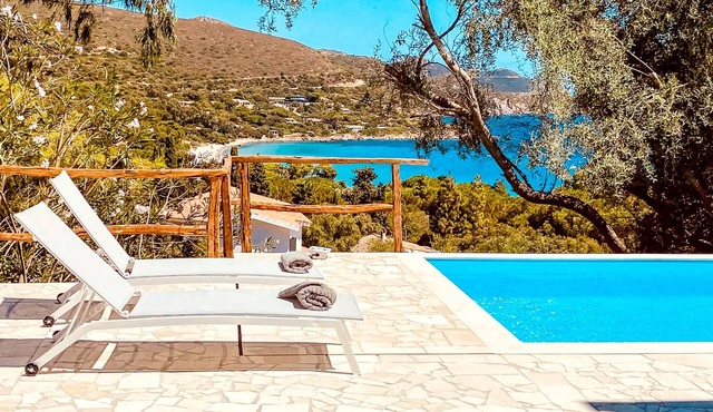 Newly renovated villa with private pool, sea views, just a stroll from the beach