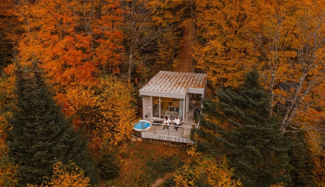Nöge 02 : Cabin in nature with private spa and sauna in Sainte-Brigitte-de-Laval