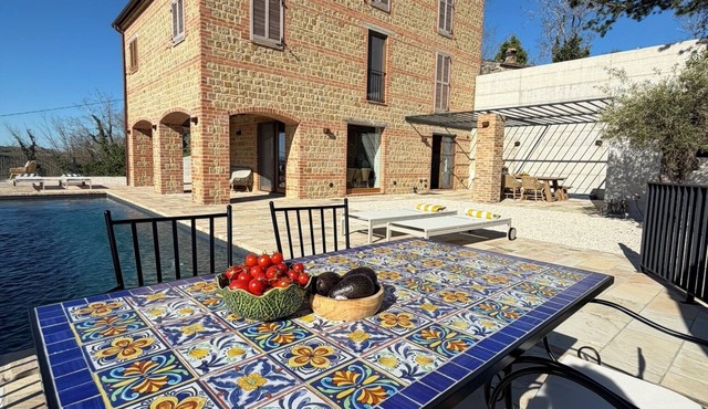 Private Luxury Villa for 8 | Heated Pool | Scenic Sibillini Views | A/C Bedrooms